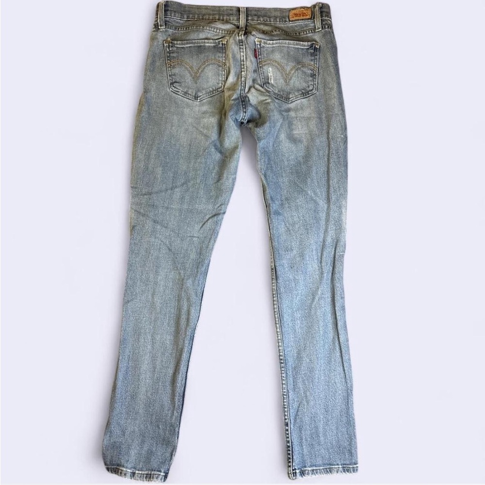 Levi's Low Rise Distressed Denim Jeans Light Wash 7M - Picture 7 of 9